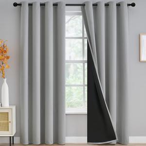 Grey Full Shade Curtain Panels, Thermal Insulated & Energy Efficiency Window Draperies for Guest Room, Full Blackout Curtains & Drapes for Shift Worker and Light Sleepers, W52 x L84 Inch, Light Grey Grey Full Shade Curtain Panels, Thermal Insulated & Energy Efficiency Window Draperies for Guest Room, Full Blackout Curtains & Drapes for Shift Worker and Light Sleepers, W52 x L84 Inch, Light Grey