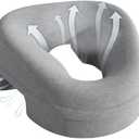 HYMIC Face Down Pillows Massage Pillow for Bed Headrest Prone Down Sleeping Adjustable Memory Foam Stomach Sleeping Pillo w - Pillo w After Eye Surgery (Light Grey)