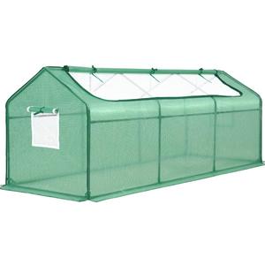 Quictent Mini Greenhouse, Portable Quick-Setup Small Tabletop Waterproof UV Protected PE Cover Shelter for Outdoors/Indoors W/ Raised Base for Garden Plant Seed Starting, 8 Stake, 95"x36"x36", Green