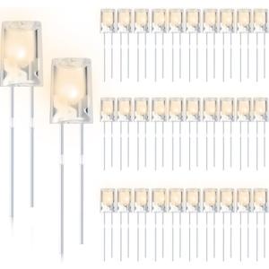 Mudder 120 Pcs Valentine LED 5mm String Light Replacement Bulb Energy Efficient Christmas LED Wire Light Set Connectable Home Decor Bulb for Holiday Festival Garden Christmas Wedding (Warm White)