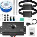 Electric Fence for Dogs, Underground Dog Fence System with 2 Rechargeable Waterproof Collars,Tone & Shock Correction,Wireless Containment System with 984FT Boundary Wire, Covers up to 1.2 Acre (Black)