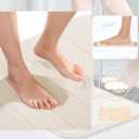 Yimobra Memory Foam Bathroom Rugs Sets 2 Piece - Super Soft Absorbent Quick Dry Bath Mat Set, Machine Washable Non Slip Floor Carpet for Tub Shower & Single Sink (17x24 & 31.5x20 Inch, Cream White)