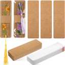 Honoson 200 Set Bookmark Holders Gift Set Kraft Paper Bookmark Sleeves Transparent Self Adhesive Bag DIY Blank Cover Display Cards for Wrapping Small Business Supplies Reading Party Favor