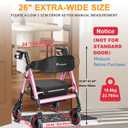 Foldable Rollator Walkers for Seniors with Seat, 450Lbs All-Terrain Walker,22" Extra-Wide Ergonomic Breathable Seat,Heavy-Duty Rolling Walker with Adjustable Brake,Backrest,Height 33"-41.5"