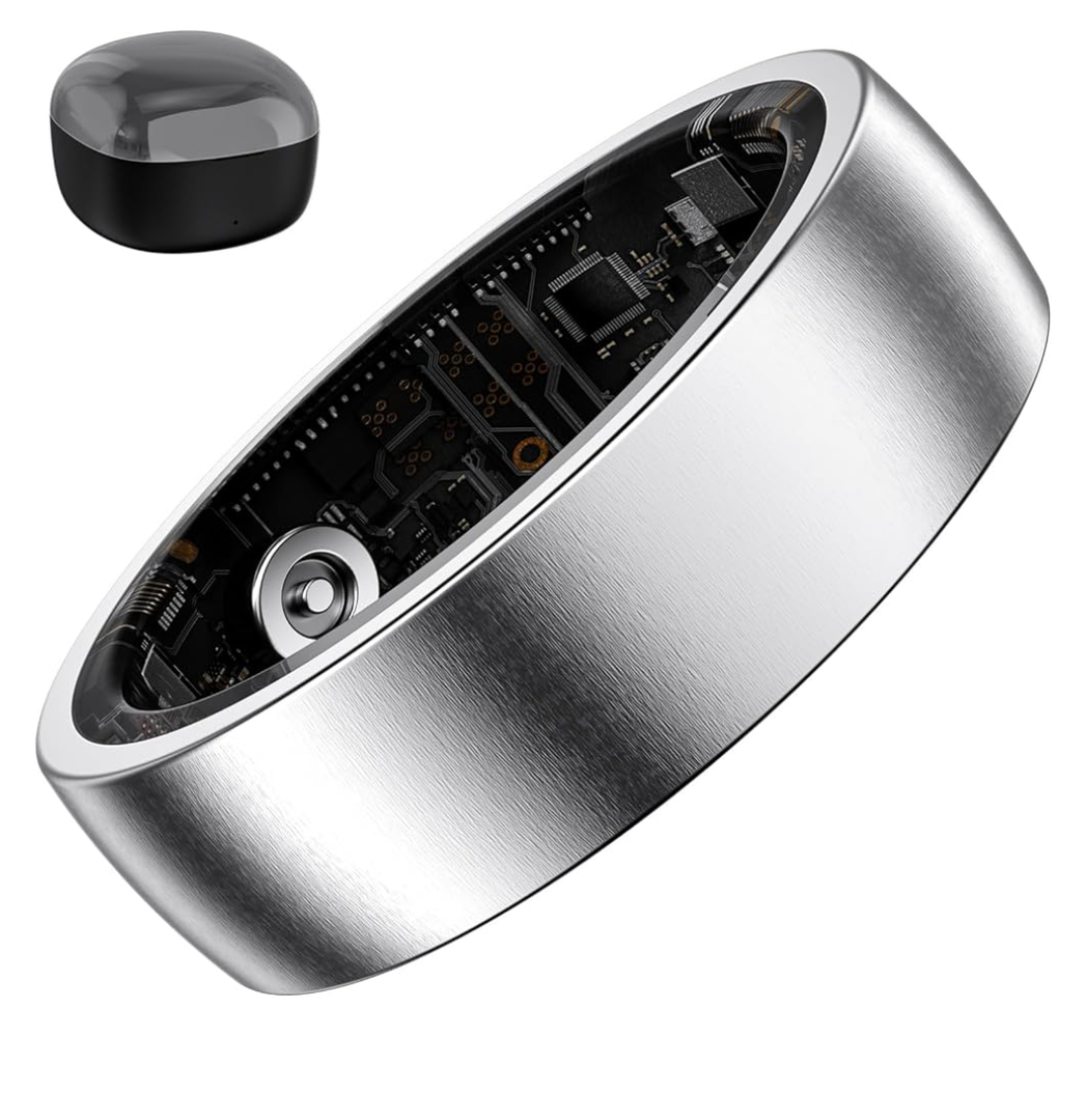 Smart Ring for Women - Health and Fitness Tracker with Heart Rate, SpO2, Sleep Monitoring, Calories, IP68 Waterproof Pedometer for Exercise (Silver 10)