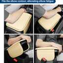 Car Center Console Cover Fit for Volkswagen Atlas Leather Armrest Cover with 2 Storage Bags Waterproof Console Cover Scratch & Wear Resistant(Beige)