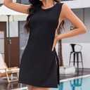 YYA Black Tank Bathing Suit Cover Up for Women Sleeveless Beach Swimsuit Cover Up Dress for Women Chemise Lingerie Large