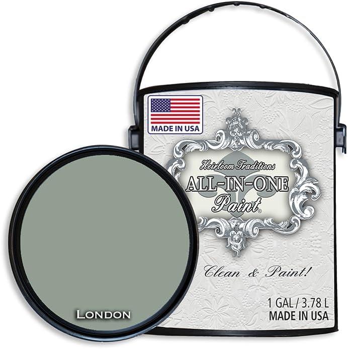 ALL-IN-ONE Paint, Durable cabinet and furniture paint. Built in primer and top coat, no sanding needed. Includes our 30 featured color card - London, Gallon (128 Fl Oz (Pack of 1))
