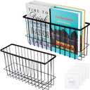 2PC Lid Organizers Inside Cabinet, Cabinet Door Organizer, Self-Adhesive Storage Box, Wall Mounted Metal Storage Boxes,Bathroom/Cabinet/Kitchen Items Organiser Storage Box