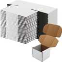 3x3x3 inch Shipping Boxes, White Corrugated Cardboard Box Literature Mailing Shipping Packaging Recyclable Storage Boxes and Craft Gifts Giving Products Business White Box Set of 25 (3''x3''x3'')