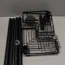 KEGII Corner Shower Caddy Tension Pole - Shower Tension Rod Organizer, Floor to Ceiling Shower Caddy 25-114.2 inch, Towel Rack Corner Waterproof, Black