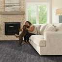 GL Carpet Tiles Reusable 24" x 24" Squares Indoor/Outdoor 0.25" Pile Height Loop Pile, Non Slip Easy DIY Installation Peel and Stick Carpet Tile, (18 Tiles) (72 sqft/Box) (Gray)