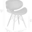 Armen Living Cassie Dining Chair in Black Faux Leather and Walnut Wood Finish 20D x 21W x 31H in, Standard