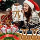 30 Pcs Christmas Velvet Wreath Bows, 5 x 7 Inch Vintage Velvet Ribbon Rustic Crafts Gift Bows for Indoor Outdoor Wreaths Garland Holiday Xmas Tree Wrapping Crafts (Khaki, Width of 1")