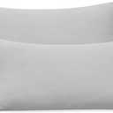 2-Pack Stretch King Pillow Cases - Jersey Knit & Ultra Soft Envelope Closure Pillowcases T-Shirt Like Microfiber Blend - Suitable for 20x36/20x40 King Size Set of 2, Light Gray