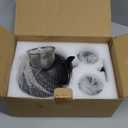 Juvale Cast Iron Teapot, Japanese Tetsubin Kettle Set with 2 Cups, Tea Infuser (1200 ml Teapot with Infuser) - Black