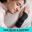 HiRui Wrist Brace for Carpal Tunnel Arthritis, Wrist Support with Splints Compression Hand Support for Tendonitis Sprain, Fits Day&Night Sleep Support, Adjustable (Small, Right Hand (Pack of 1))