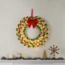 Mr. Christmas 30" Retro C9 Bulb Wreath - Red and Green with Warm White LED Lights