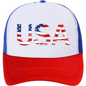 American Flag Trucker Hat USA Snapback Hat 4th of July Patriotic Hats for Men Women