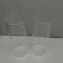 CYS EXCEL 2 PCS (H:10" D:4") Open Ended Glass Hurricane Candleholder Tube Shade | Open Flame Candle Chimney Tube Cover | Bottomless Cylinder