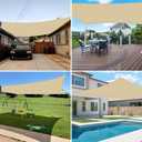 E&K Sunrise 18' x 18' Sun Shade Sail Rectangle Canopy Shade Cover UV Block for Patio Backyard Garden Outdoor (Sand)