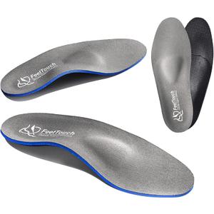 Strong Arch Support Orthotics for Metatarsalgia Morton's Neuroma,Ball of Foot Pain Relief Inserts Plantar Fasciitis Flat Feet with Poron Heel Cushion Grey (Men11-11.5/Women13-13.5)