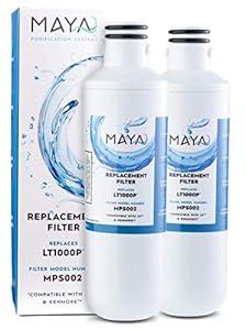 MAYA Water Filter Replacement, Compatible with: LG LT1000P ADQ747935, MDJ64844601, LMXS28626D, LT1000PC, LT-1000PC Kenmore 46-9980, 469980, 2 Pack MAYA Water Filter Replacement, Compatible with: LG LT1000P ADQ747935, MDJ64844601, LMXS28626D, LT1000PC, LT-1000PC Kenmore 46-9980, 469980, 2 Pack