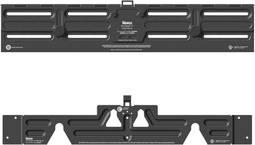 Roku Wall Mount Kit for 55-Inch Pro Series TV - Ultra-Slim with Minimalist, Flat Design - Hinged TV Mount and Kickstand for Easy Access to Cables