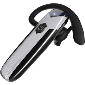 Bluetooth Headset V5.3 Single-Ear Earpiece with Wireless Microphone 48H Battery, Bluetooth Earpiece - Handsfree for Driving/Truck Drivers, Compatible with iPhone, Android, Samsung