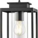 Outdoor Pendant Light for Porch, 1-Light Black Hanging Porch Light Modern Exterior Hanging Lantern with Cylinder Glass and Adjustable Chain for Gazebo, 2353/1H