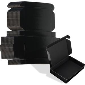ZBEIVAN 6x4x1 Black Shipping Boxes Set of 50, Corrugated Cardboard Mailer Boxes for Packaging Small Business Mailing Gifts