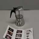 LAOION Stovetop Espresso Maker, 9Cup 360ml Moka Pot, Crystal Glass-top & Stainless Steel Coffee Maker Mocha Pot, Greca De Cafe, Cuban and Italian Coffee Maker for Cafetera Cubana (Silver)