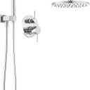 Delta Modern 14 Series Round Rain Shower System Faucet Set, Rainfall Chrome Shower Head and Handle Set, Valve Trim Kit, 10 Inch, Chrome 342702