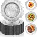 Silver Charger Plates Bulk 100Pcs, 13" Reef Chargers for Wedding