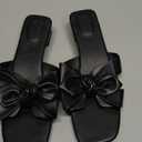 Womens Bow Dressy Low Heel Sandals Slides Summer Chunky Block Heeled Open Toe Mules Slip on Slippers Shoes Size 11