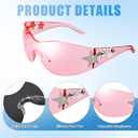3 Pairs Y2K Sunglasses for Women Men Trendy Shield Wrap Around Sun Glasses Oversized Fashion Frameless Glasses