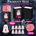 25 Sets Breast Cancer Awareness Gifts Bulk Breast Cancer Is Boo Pink Ribbon Resin Halloween Ghost Gift Box for Charity Women Survivor Public School Events Gift Supplies