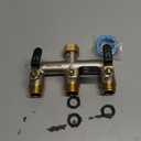 3 Way Hose Splitter Heavy Duty, Garden Hose Splitter with 3 Long Handle, Full Flow Brass Nickel Plated Water Hose T Spigot Splitter Adapter Connector, 3/4 - Inch GHT Thread (Black)