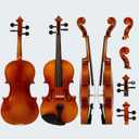 Violin 4/4 Full Size Kit for Adults Beginner, Violin Fiddle Set for Student with Rosewood Bow,Extra Strings&Bridge, Fingerboard Stickers, Shoulder Rest, Case,2 rosins(Plywood)