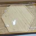 Bamboo Serving Trays Charcuterie Platter 16.5"x11.8"42x30cm with Handle, Set Includes 1xHexagon 12.5"(32cm)+1xSquare 7.8"(20cm)+1xSquare 5.9"(15cm) Small Plates for Family Dinner (1hexagon+2square)