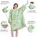 Qeils Wearable Blanket Hoodie for Women, Comfy Sherpa Sweatshirt Blanket as Birthday Christmas Gifts, Oversized Pullover Jacket Blanket Hoodie for Adult (Avocado, Adult)