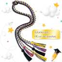 Boao 6 Pcs Graduation Cords, Honor Cords, 2026 Grad Tassel Ropes, 67" Long Braided Cord for 2026 Grad Ceremony Decor Bachelor Gown for Student Master(Black)