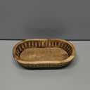 Kaizen Casa Decorative Bowl Mango Wood for Home Decor, Unique Centerpiece Bowl, with Hand Carved Vertical Stripes for Home Decor, Bathroom, Kitchen Counter, & More (10" x 6" x 2")