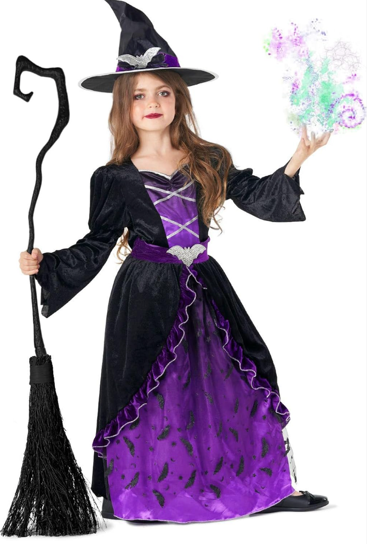 Morph Witch Costume For Girls Toddler, Halloween Costume For Girls, Witch Costume Kids Halloween, Witch Costume Kids Girls
XL