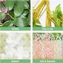 BLEUM CADE 36Pcs White & Pink Fake Wisteria Hanging Flowers, 3.6Ft/Pcs Artificial Wisteria Garland, Hanging Flowers for Wedding Party Home Backdrop Wall Decoration