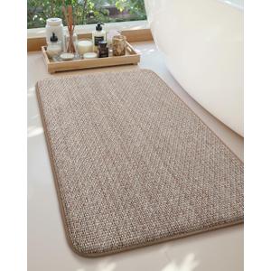 Color&Geometry Thick Memory Foam Bathroom Rugs,Absorbent and Quick Dry Bath Mat,Non-Slip Bath Rug for Bathroom,Laundry Room and Tub,Roll Pack,  24"x36",  Khaki, 