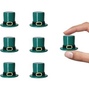 Tiny Leprechaun Hat 6 Pcs Green Mini Resin Irish Leprechaun Top Hats with Buckle Cutest St Patricks Day Decor for Leprechaun Trap Supplies