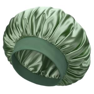 YANIBEST Silk Bonnet for Men, Satin Hair Bonnet for Sleeping, Double Layer Sleep Cap for Black Men & Women Curly Hair Braids, Green