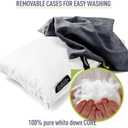 ZOOOBELIVES Down Filled Camping Pillow for Travel, Washable Soft Cover, Small Camp Cushion for Neck & Lumbar Support On-The-Go, Ultralight & Compressible for Hiking Backpacking - AlpliveS2046