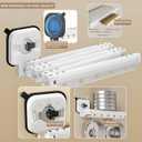 Adjustable Curved Shower Rods for Bathroom, Corner Curtain Rod No Drill, Space Saver, Suitable for RV, Clothing Store Fitting Room (White,4-Foldable,54In, Suction Cup Style)